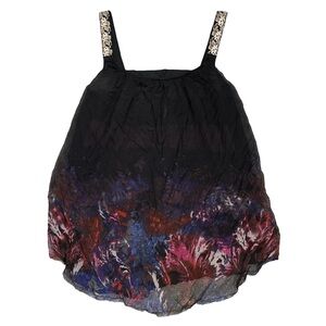 FREE PEOPLE women's firecracker mesh knit double-ply layered tank, size small.